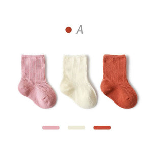 3 Pairs Cotton Baby Socks - Baby Bubble Store