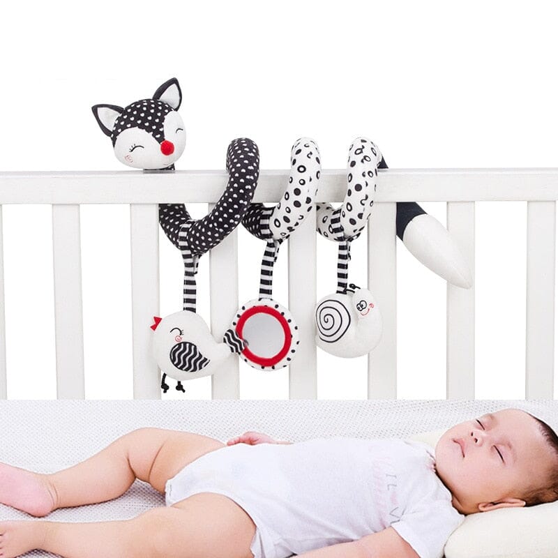 Baby Black White Stroller Spiral Plush Toys - Baby Bubble Store