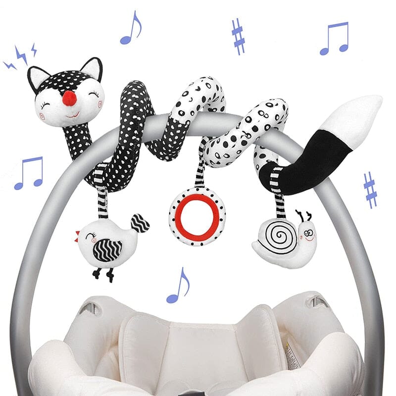Baby Black White Stroller Spiral Plush Toys - Baby Bubble Store