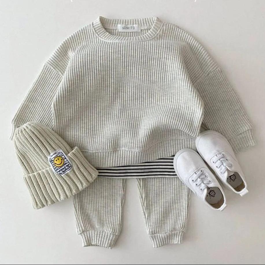 Baby Cotton Tracksuit Pullover Set - Baby Bubble Store