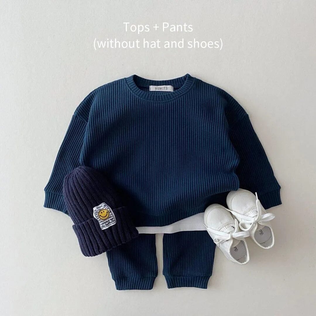 Baby Cotton Tracksuit Pullover Set - Baby Bubble Store