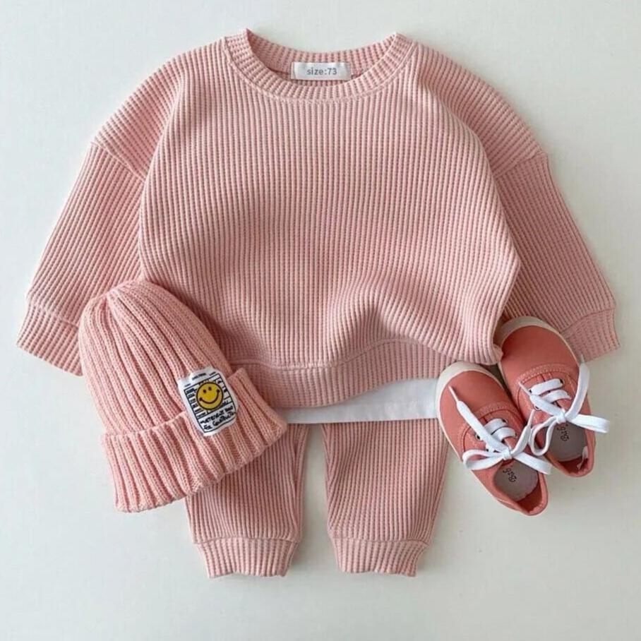 Baby Cotton Tracksuit Pullover Set - Baby Bubble Store