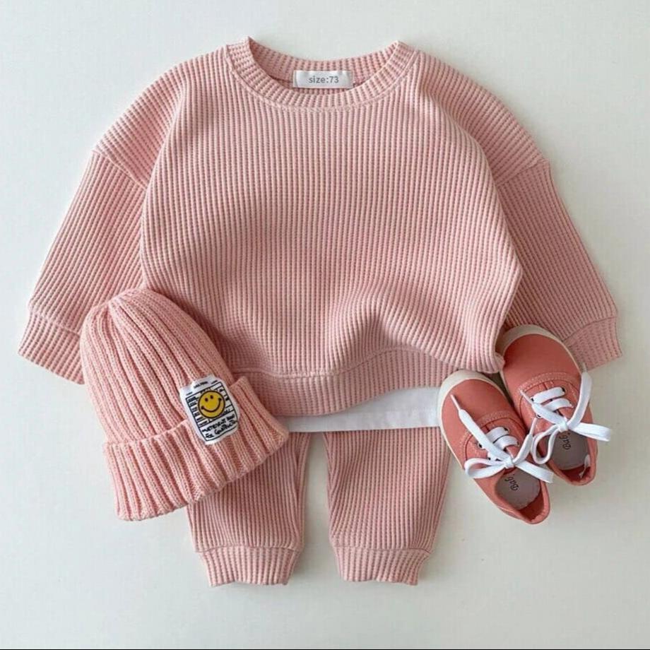 Baby Cotton Tracksuit Pullover Set - Baby Bubble Store