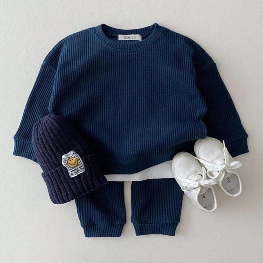 Baby Cotton Tracksuit Pullover Set - Baby Bubble Store