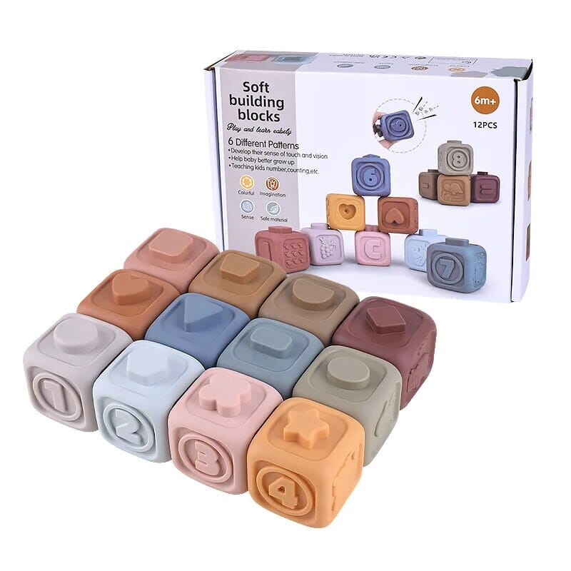 Baby Educational Stacking Montessori Soft Blocks - Baby Bubble Store