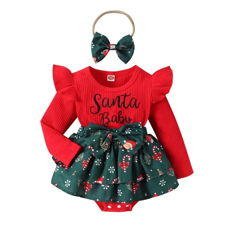 Baby Girl Christmas Romper - Baby Bubble Store