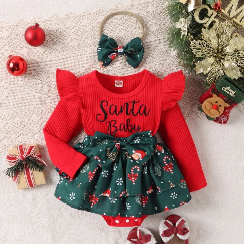 Baby Girl Christmas Romper - Baby Bubble Store