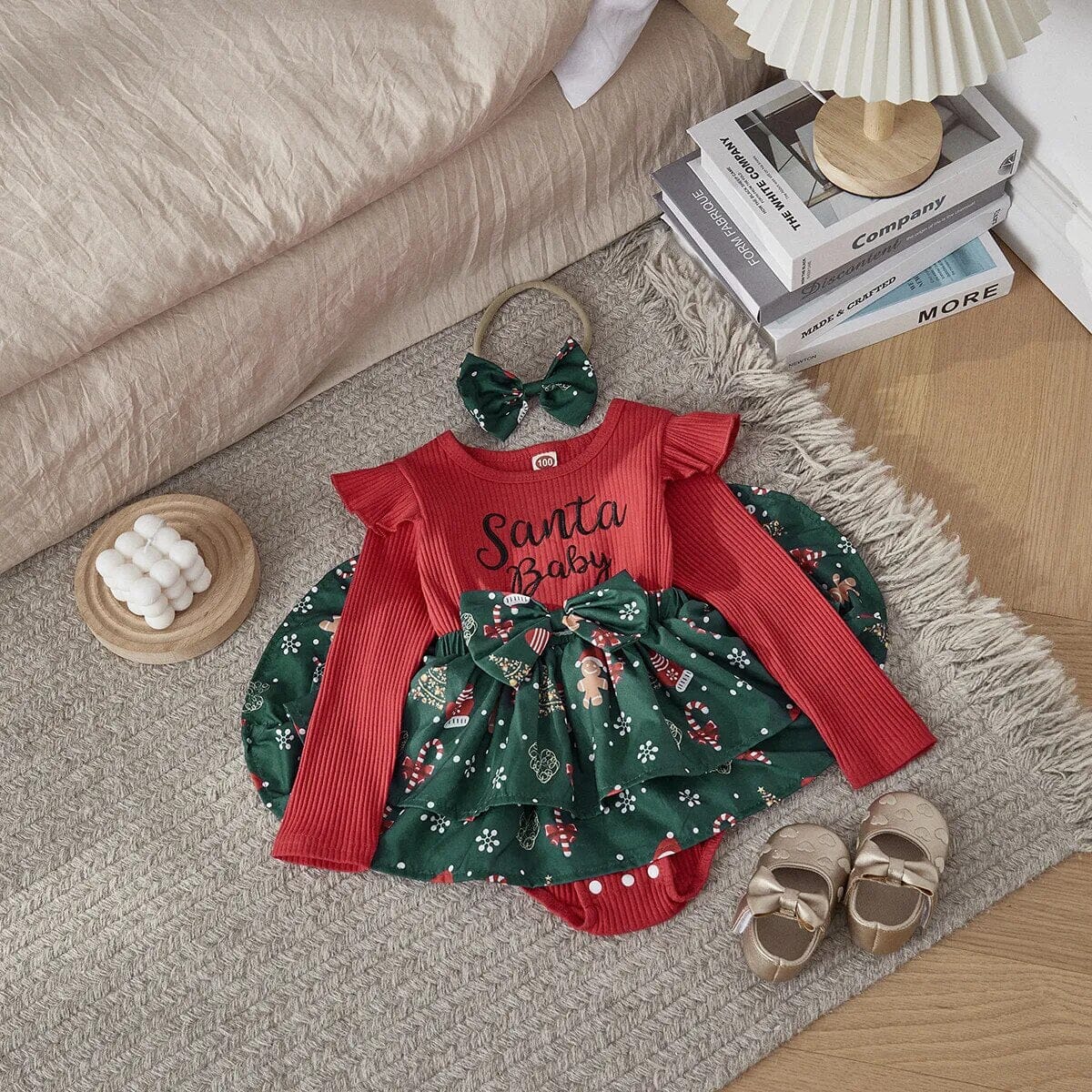 Baby Girl Christmas Romper - Baby Bubble Store