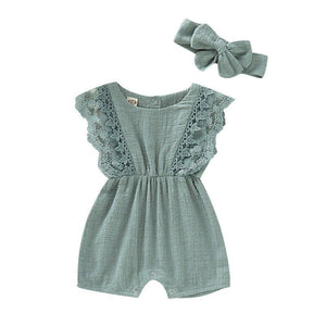 Baby Girl Lace Romper - Baby Bubble Store