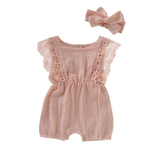 Baby Girl Lace Romper - Baby Bubble Store