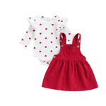 Baby Girl Red Suspender Skirt - Baby Bubble Store