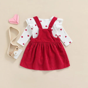 Baby Girl Red Suspender Skirt - Baby Bubble Store