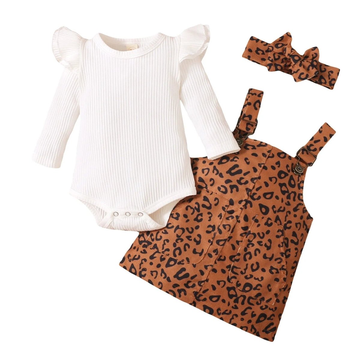 Baby Girl Suspender Skirt Leopard Print - Baby Bubble Store