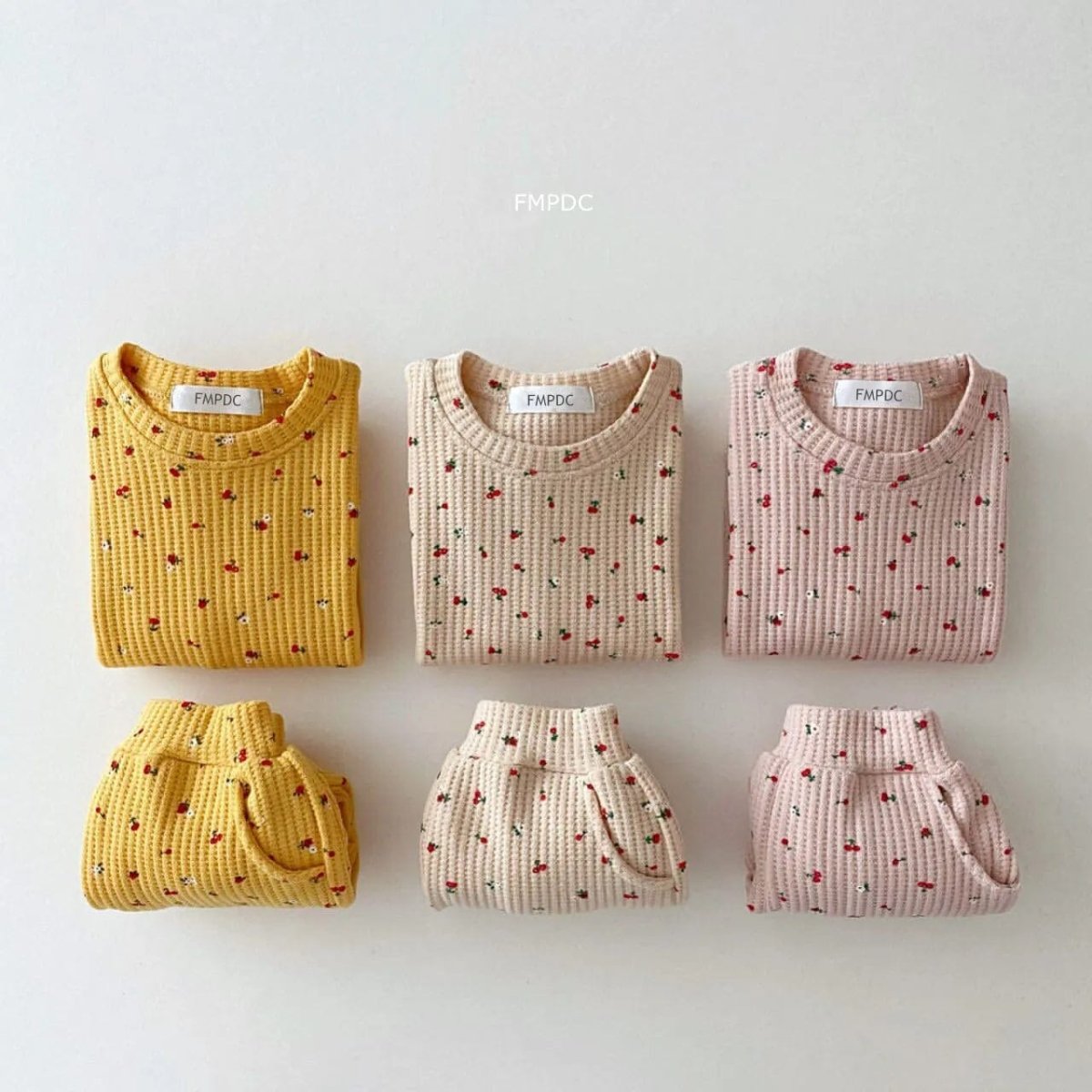 Baby Girl Waffle Cotton Set - Baby Bubble Store