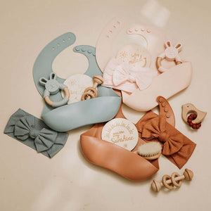 Baby Silicone Bibs Headband Brush Gift Set - Baby Bubble Store