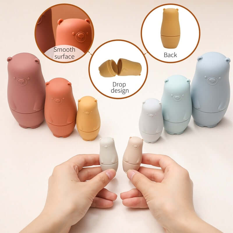 Baby Silicone Russian Nesting Dolls Toys - Baby Bubble Store