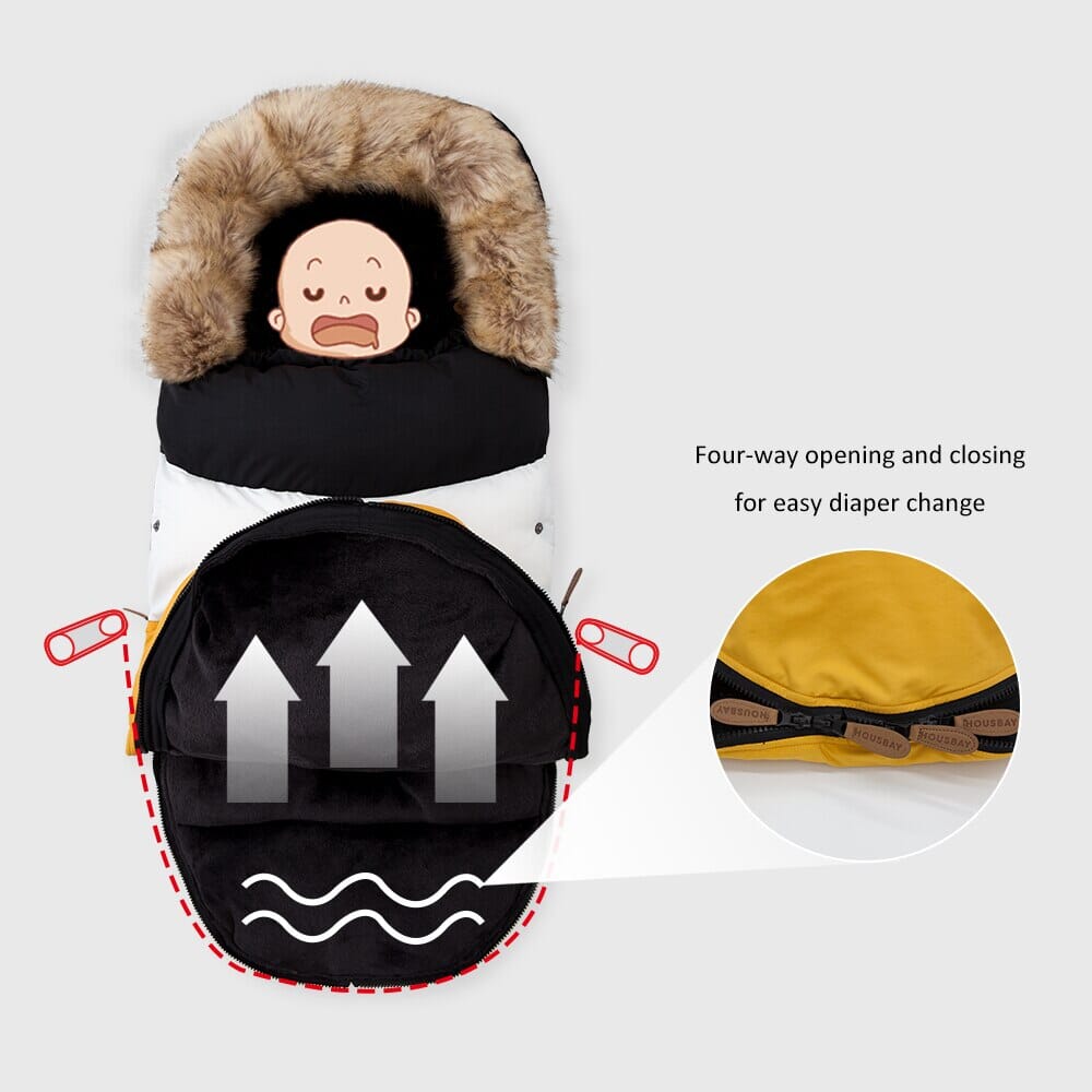 Baby Sleeping Removable Fur Collar Sleep Sack - Baby Bubble Store