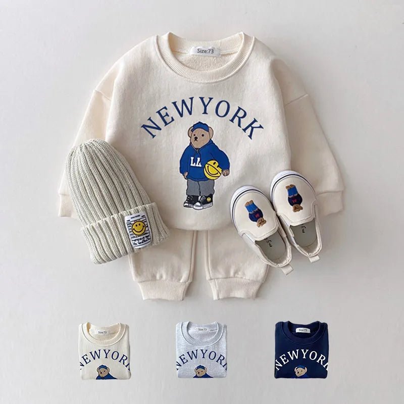 Baby Tracksuit Set Letter Bear - Baby Bubble Store