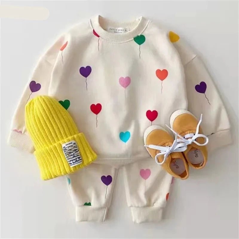 Baby Tracksuit Set Love Printing - Baby Bubble Store