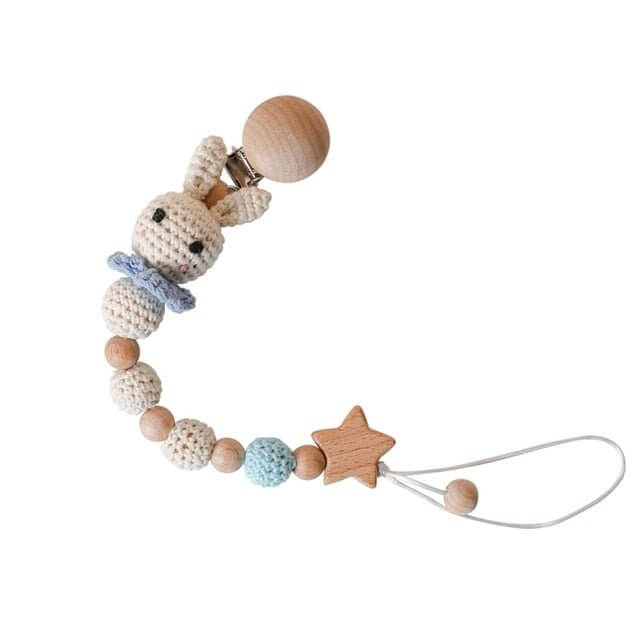 Baby Wood & Crochet Teething Chain - Baby Bubble Store