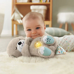 Breathing Otter Sleep and Playmate Otter Musical Stuffed Baby Plush Toy with Light Sound Newborn Sensory Comfortable Baby Gifts Baby Bubble Store 