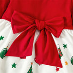 Christmas Baby Long - sleeve Bow Dress - Baby Bubble Store