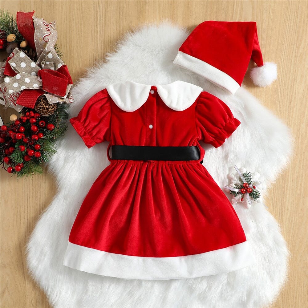 Christmas Festive Baby Dress & Cap - Baby Bubble Store