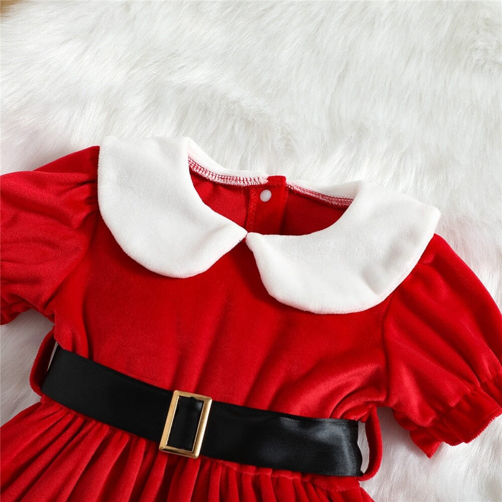 Christmas Festive Baby Dress & Cap - Baby Bubble Store