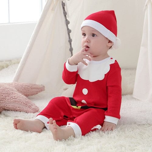 Christmas Long Sleeve Baby Jumpsuit & Hat Set - Baby Bubble Store