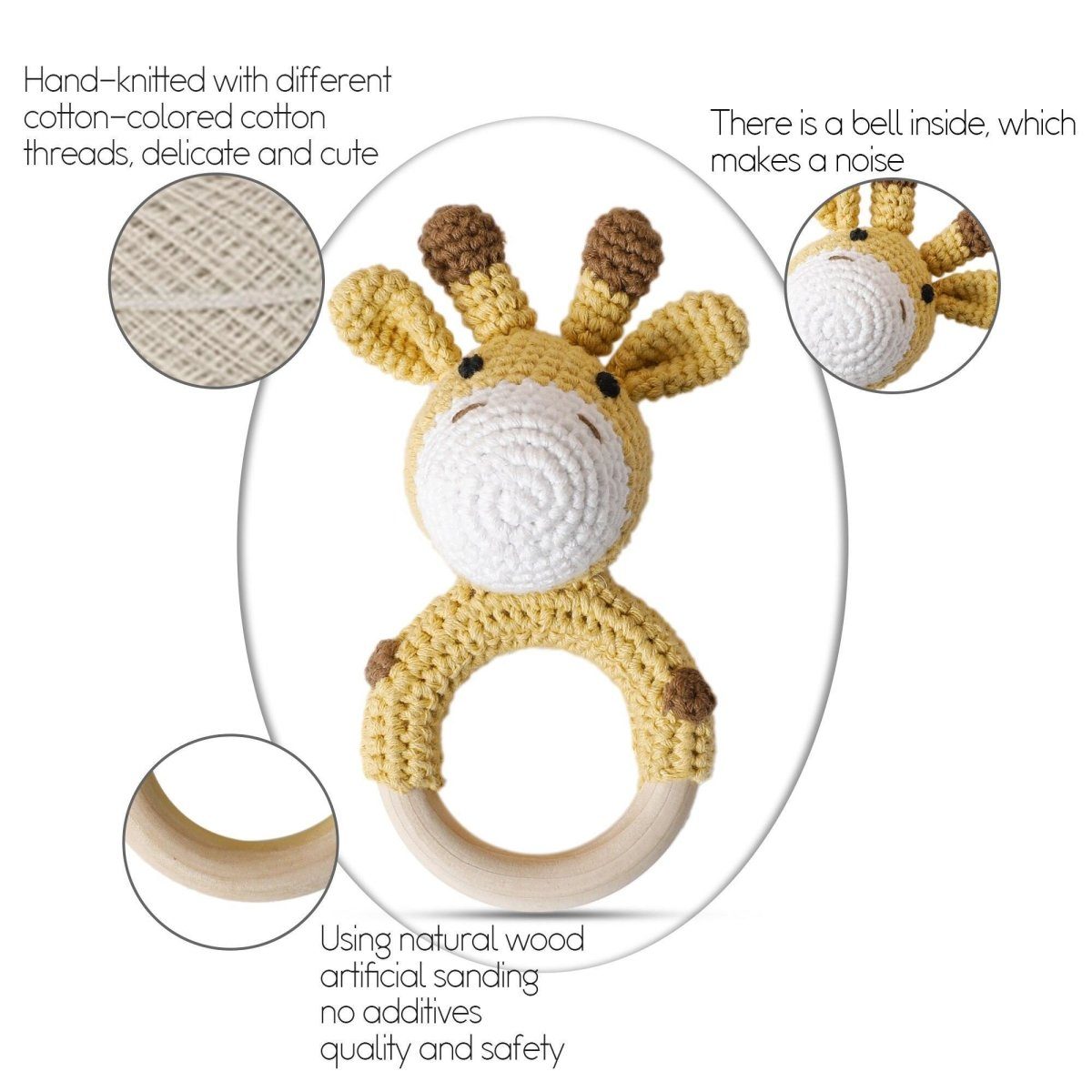 Crochet Animal Baby Teether Toy - Baby Bubble Store