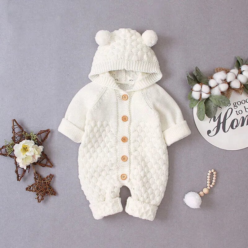 Hooded Wool Warm Cute Jumpsuit - Baby Bubble Store