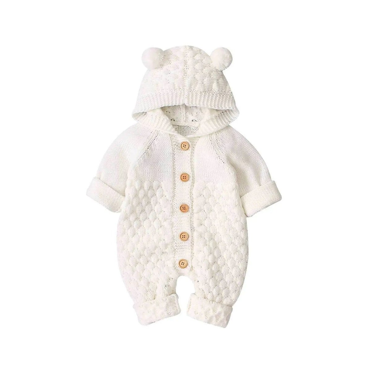 Hooded Wool Warm Cute Jumpsuit - Baby Bubble Store