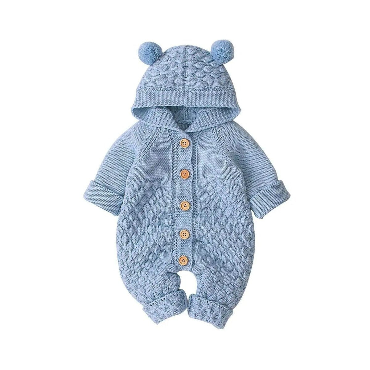 Hooded Wool Warm Cute Jumpsuit - Baby Bubble Store