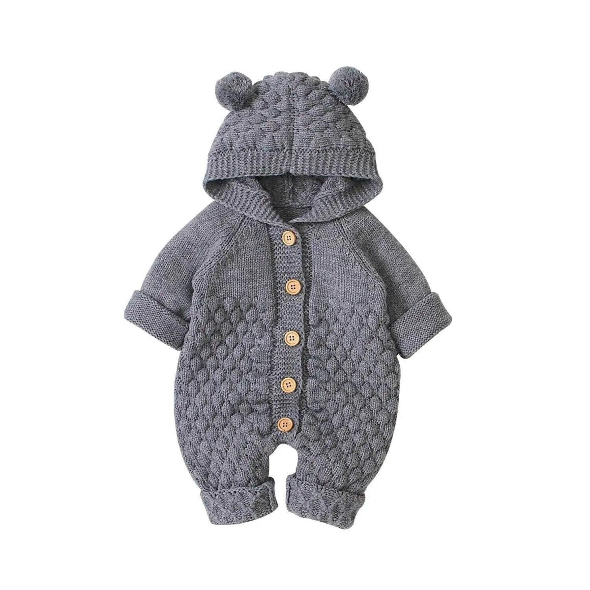 Hooded Wool Warm Cute Jumpsuit - Baby Bubble Store