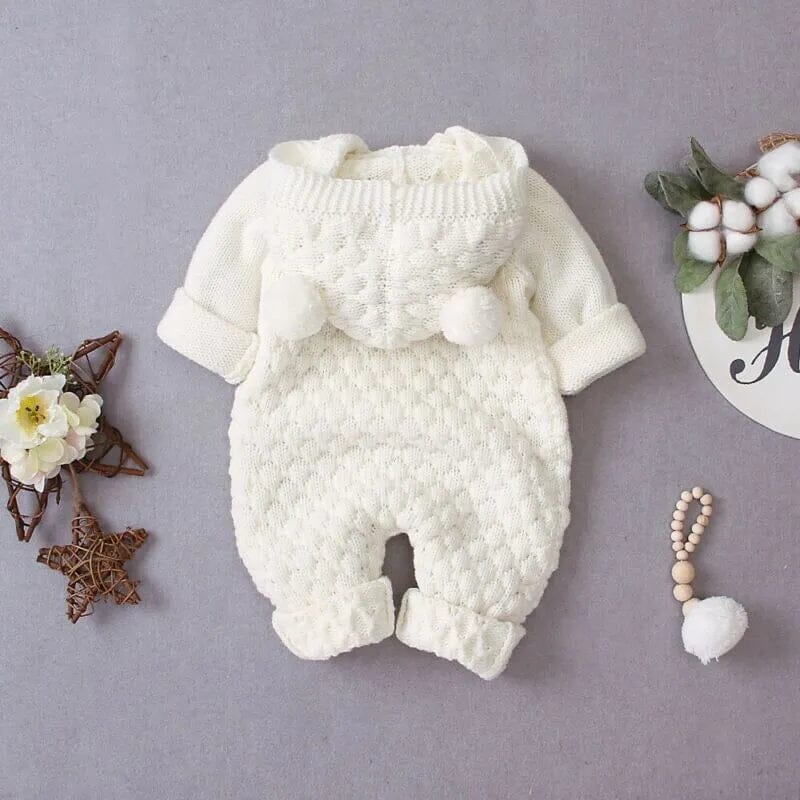 Hooded Wool Warm Cute Jumpsuit - Baby Bubble Store