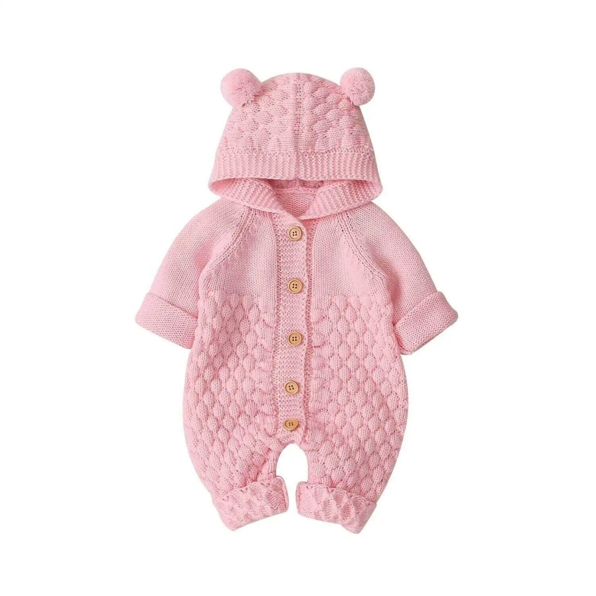 Hooded Wool Warm Cute Jumpsuit - Baby Bubble Store