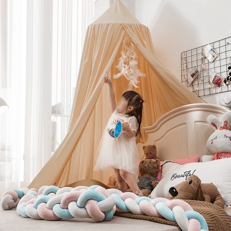 TRIBALSENSATION Kids Mosquito Net Baby Crib Curtain Hanging Tent Home Decoration Khaki