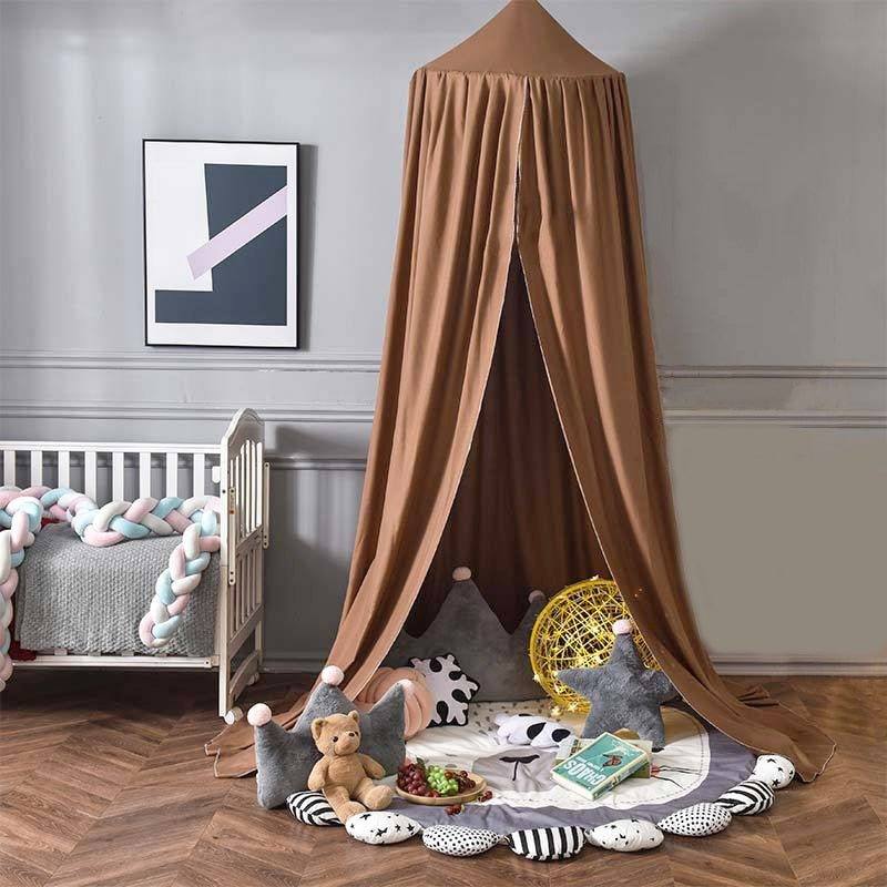 TRIBALSENSATION Kids Mosquito Net Baby Crib Curtain Hanging Tent Home Decoration Brown