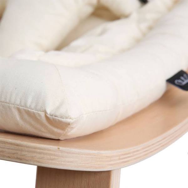 Natural Wooden Organic Cotton Cushion Baby Rocker - Baby Bubble Store