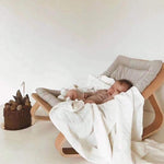 Natural Wooden Organic Cotton Cushion Baby Rocker - Baby Bubble Store