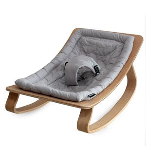 Natural Wooden Organic Cotton Cushion Baby Rocker - Baby Bubble Store