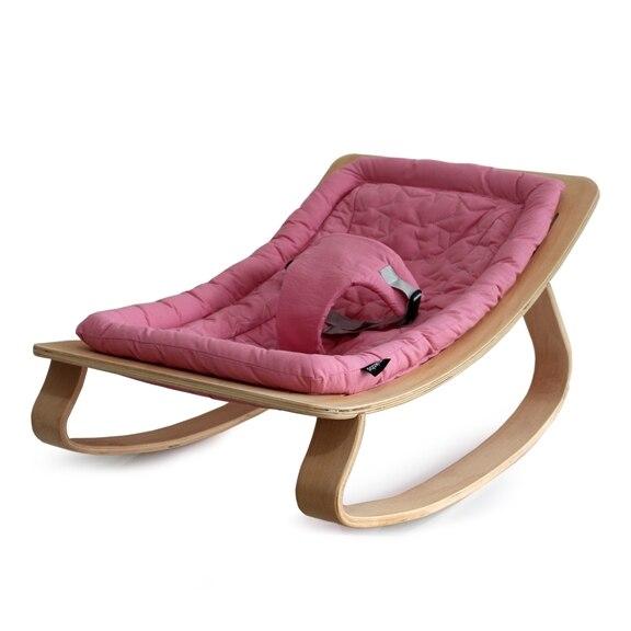 Natural Wooden Organic Cotton Cushion Baby Rocker - Baby Bubble Store