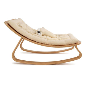 Natural Wooden Organic Cotton Cushion Baby Rocker - Baby Bubble Store