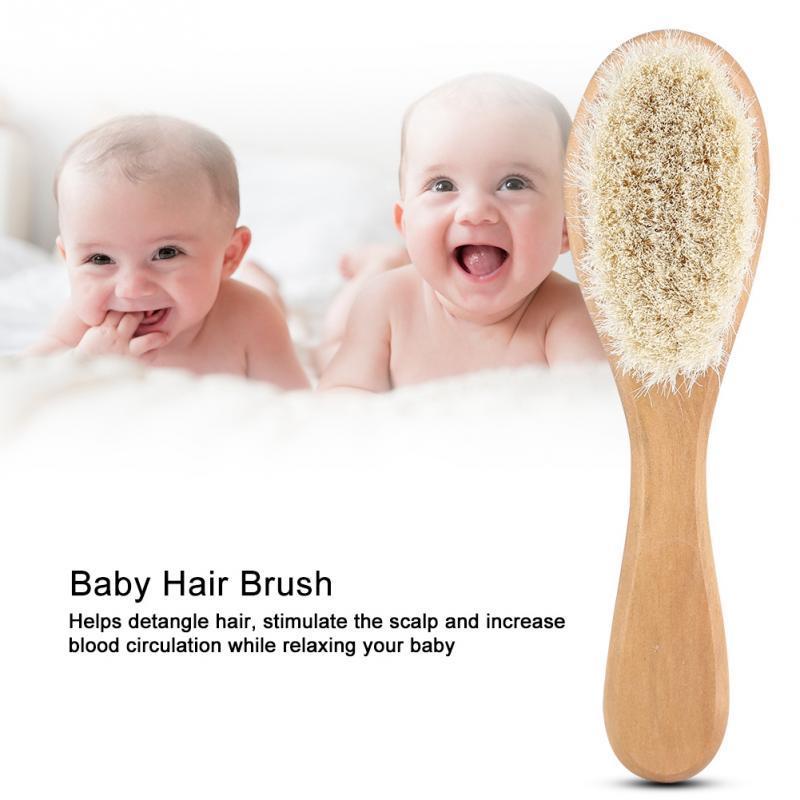 Natural Wool Baby Wooden Brush - Baby Bubble Store