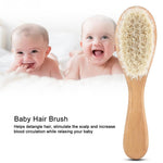 Natural Wool Baby Wooden Brush - Baby Bubble Store