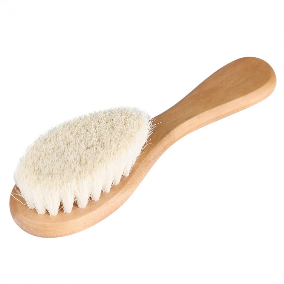 Natural Wool Baby Wooden Brush - Baby Bubble Store