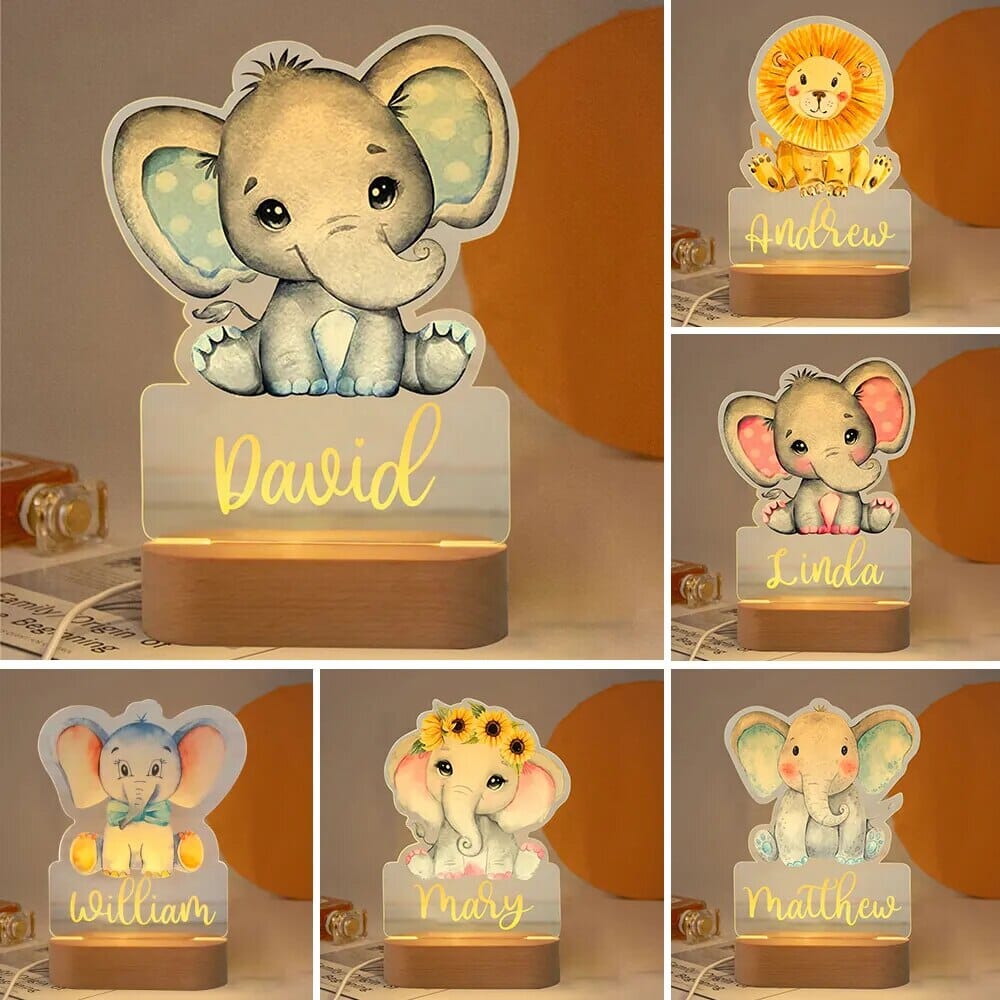 Personalised Baby Animal LED USB Night Light - Baby Bubble Store