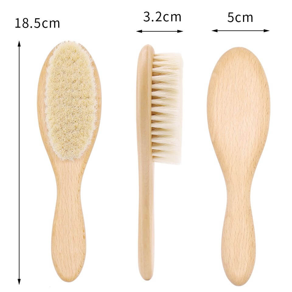 Soft Wool Baby Hair Brush Set - Baby Bubble Store