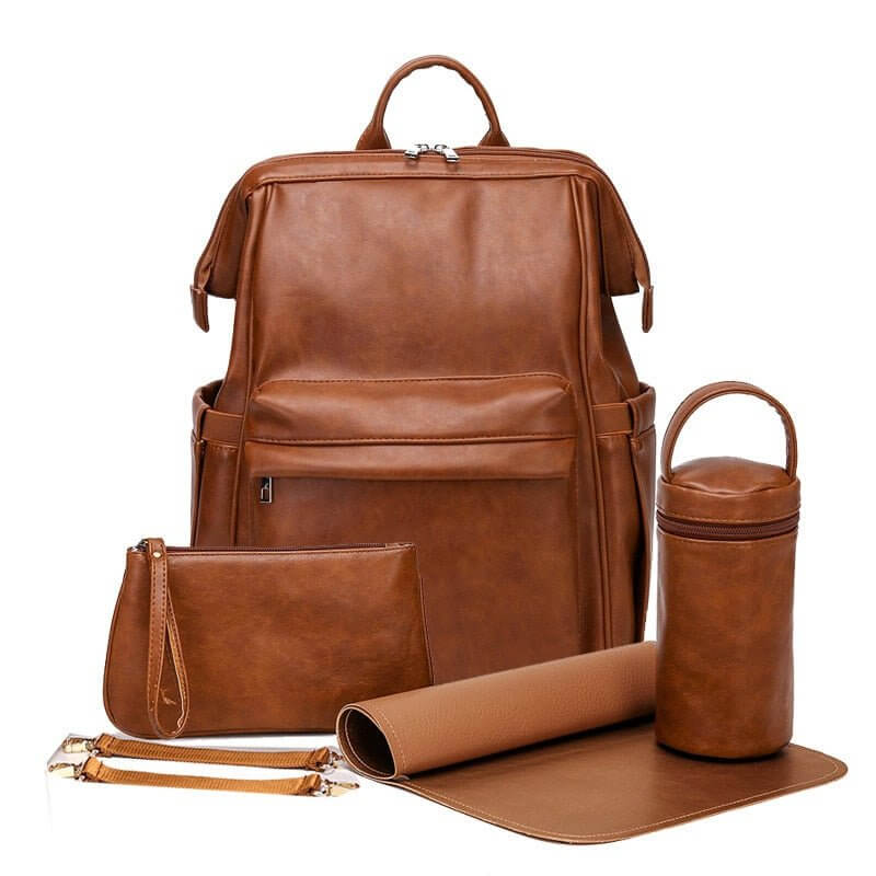 Leather backpack diaper bags sale