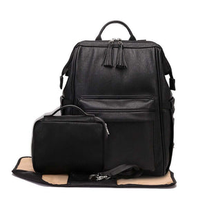 Vegan Leather Diaper Bag Backpack - Baby Bubble Store